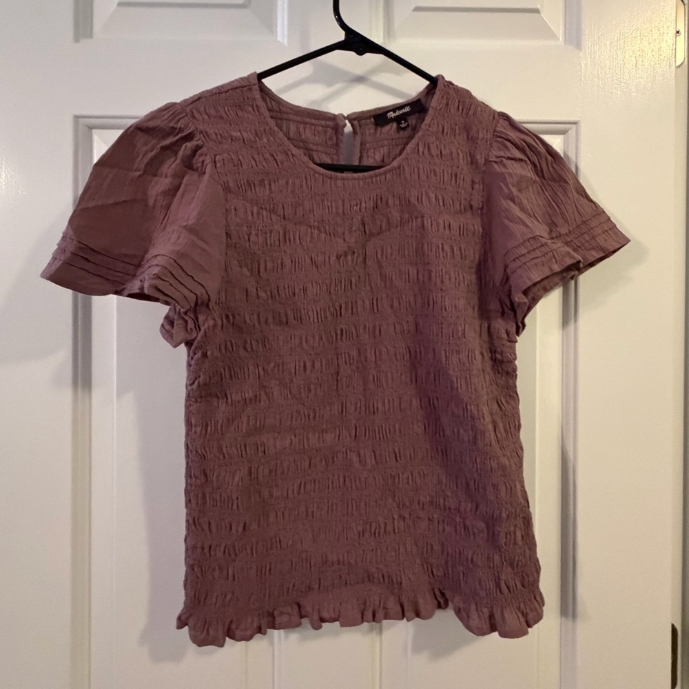 Madewell Mauve Textured Top